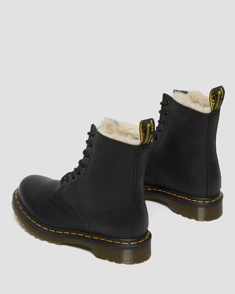 Botas de Invierno Dr Martens 1460 Faux Fur Forro Mujer Negros | MX 510VRW